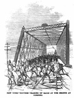 New York - Rioters tearing up rails at the bridge at Corning