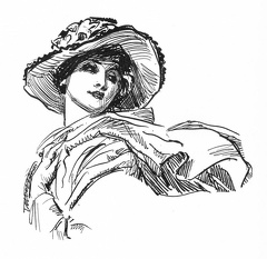 Lady in scarf and hat