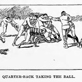 Quarter-back taking the ball