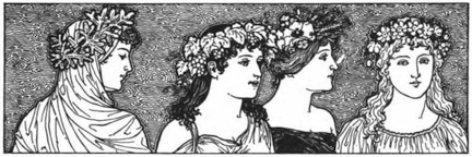 Four ladies with flowers in their hair