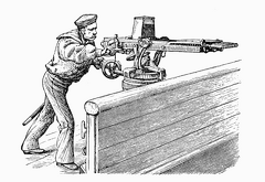 Nordenfelt-Palmcrantz Gun mounted on Ship's Bulwark