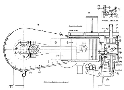 First flight engine, 1903, cross section