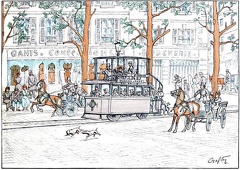 An electric tramway ( Rue Tronchet )