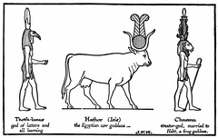 Egyptian Gods—Thoth-lunus, Hathor, Chnemu