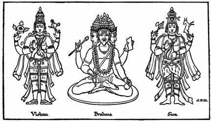 Indian Gods—Vishnu, Brahma, Siva