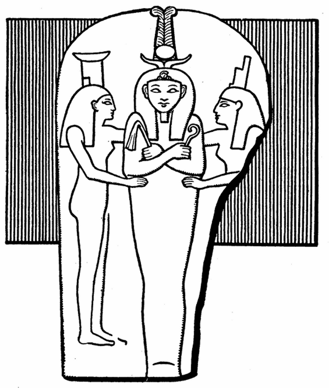 Pharaoh Rameses III as Osiris (Sarcophagus relief).png