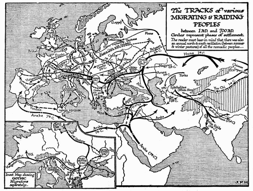 Tracks of Migrating and Raiding Peoples, 1-700 A.D..png