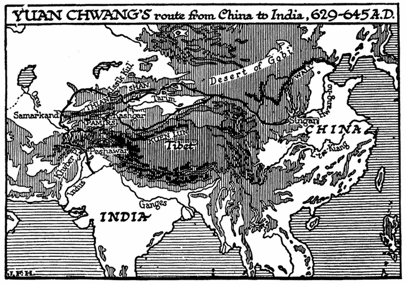 Yuan Chwang’s Route from China to India.png
