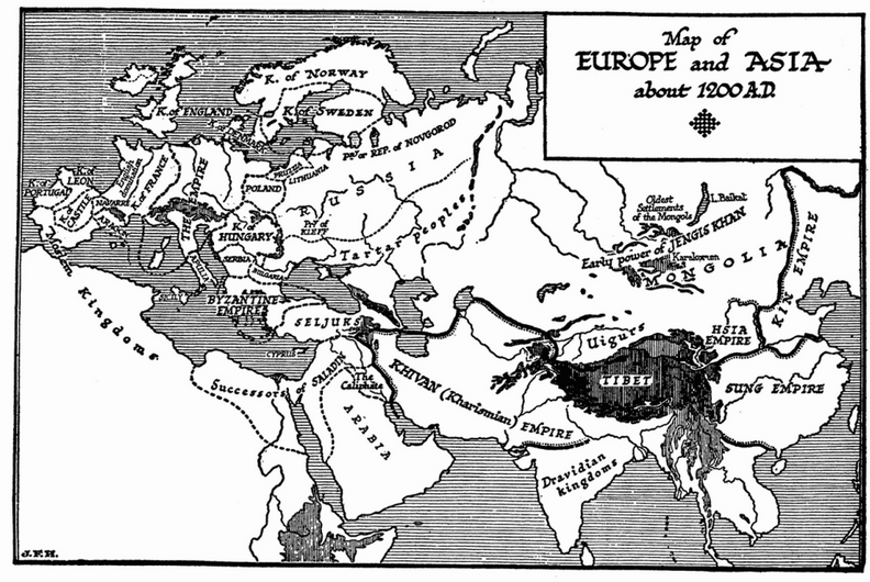 Europe and Asia, 1200