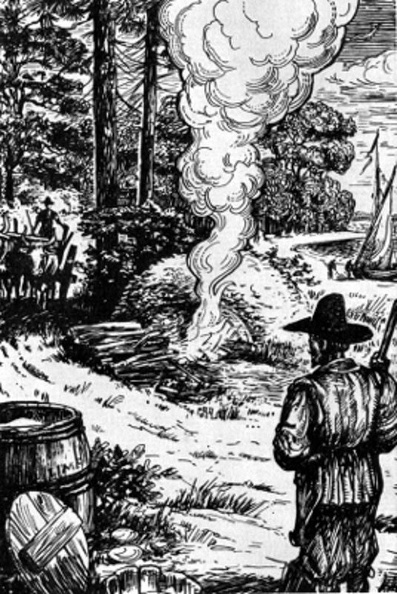 Making Lime From Oyster Shells, About 1625.jpg