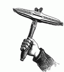 Hand with tool