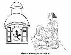 Parvati worhipping the Linga