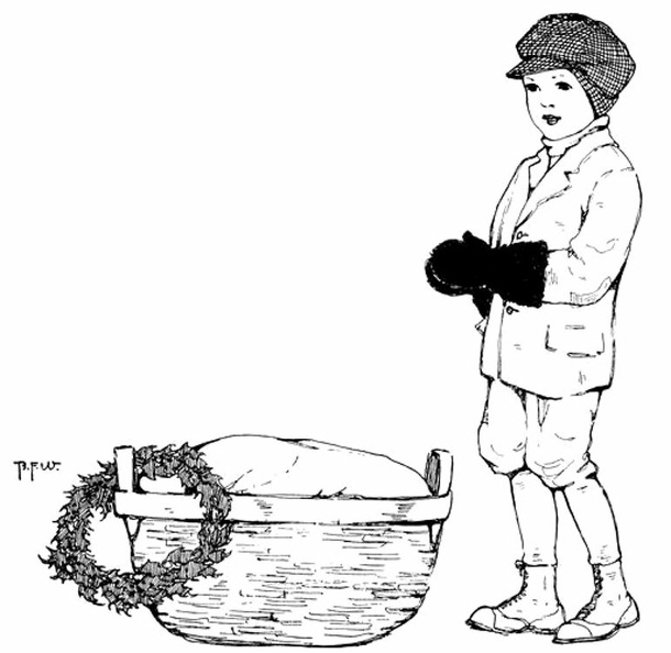 Boy with Christmas basket