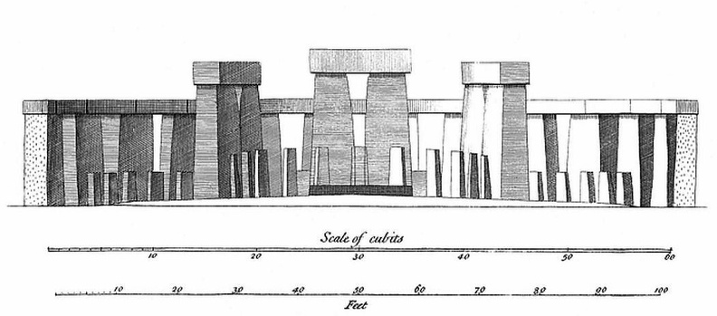 The orthographical Section of Stonehenge upon the Cross diameter