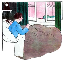 Couple looking out the window from in bed