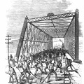 New York - Rioters tearing up rails at the bridge at Corning