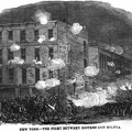 New York - the fight between rioters and militia