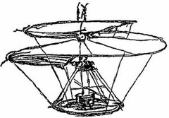 Principle of the helicopter, drawing by Leonardo da Vinci