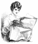 Ladies' Cheeky look while reading the newspaper