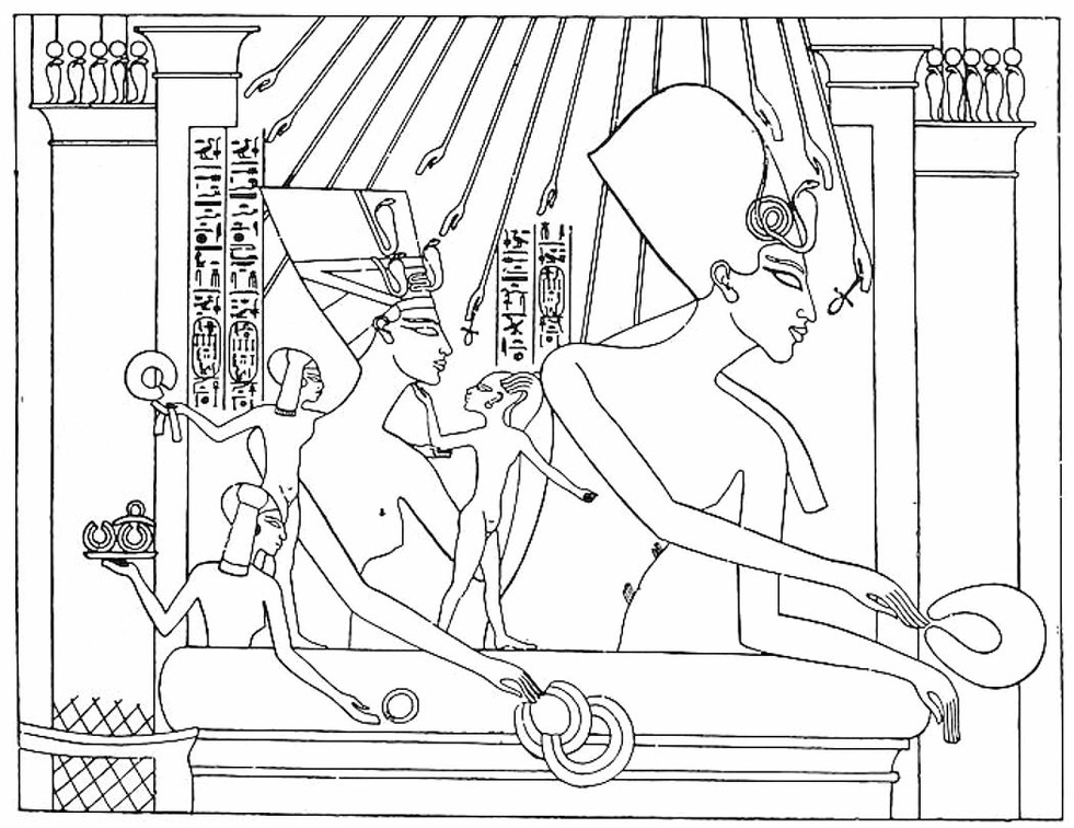 Akhnaton and Nefertiti with their three Daughters.jpg