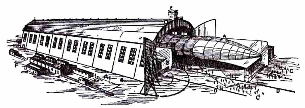 An Airship leaving its shed