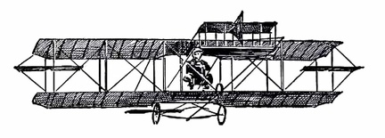 The Curtiss Biplane in flight
