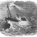 Columbus casting a barrel into the sea