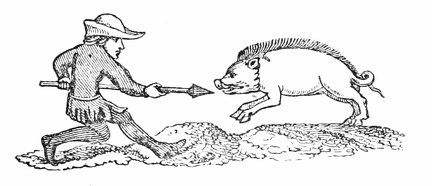 Spearing a Boar—XIV. Century