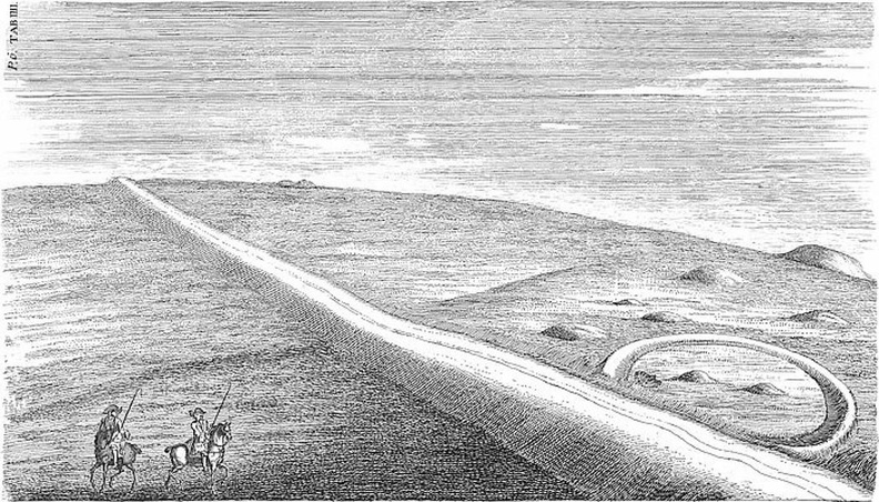 A View a little beyond Woodyates where the Ikening Street crosses part of a Druids barrow Jun. 9. 1724.jpg