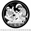 Achilles bandaging Patroclus,