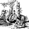 Children sitting under a tree