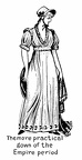 The more practical gown of the Empire Period
