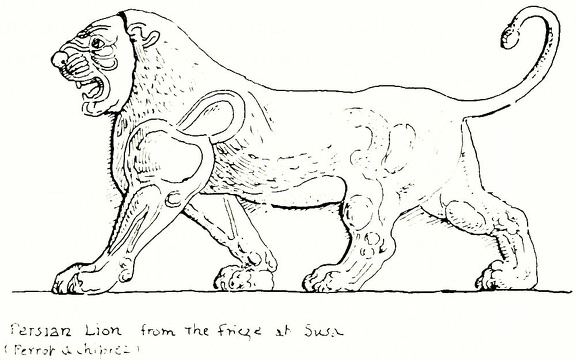 Persian Lion from the frieze at Susa (Perrot &amp; chipiez)