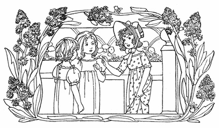 Three girls in the garden