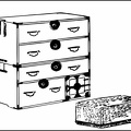 A chest of drawers and a trunk