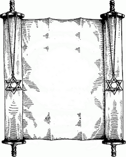 Open Scroll with star of David 