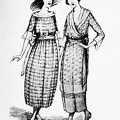 Plaid and figured material for slender figures