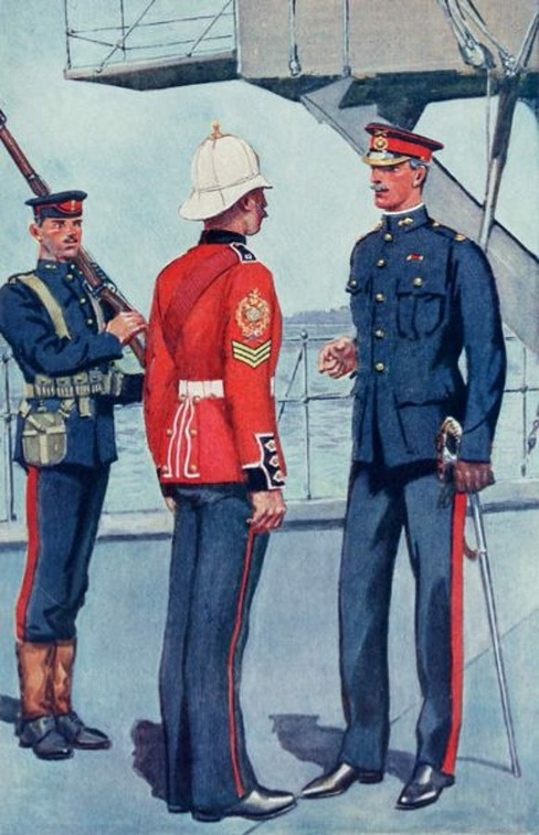 Uniforms of the Royal Marines - Gunner, R.M.A.,Colour-Sergeant, R.M.L.I., Major, R.M.A.jpg