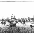 London before the Spire of St. Paul's was burned; showing the Bridge, Tower, Shipping, &c