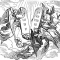 Angels holding the 10 Commandments