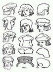 Cap shapes. Period Henry VIII