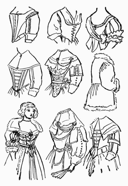 Collar and Bodice types. Period Charles I to 1660.jpg