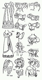 Details of female fashion 1820 - 1828