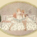 Three Girls reading a book