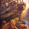 Prehistoric Men Attacking the Great Cave Bears