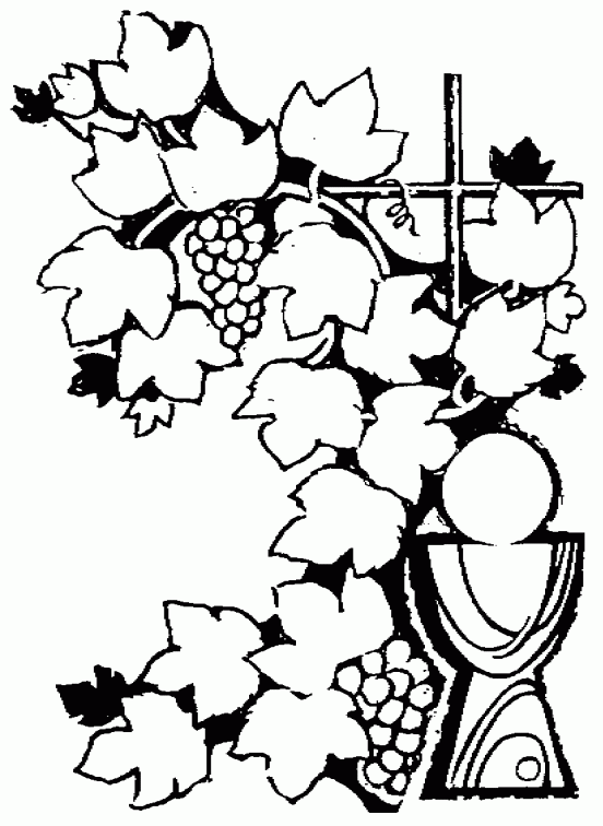 Grapes, communion cup and cross