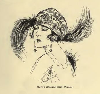 Lady in brocade hat, with plumes