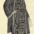 Lady in dress with geometric design