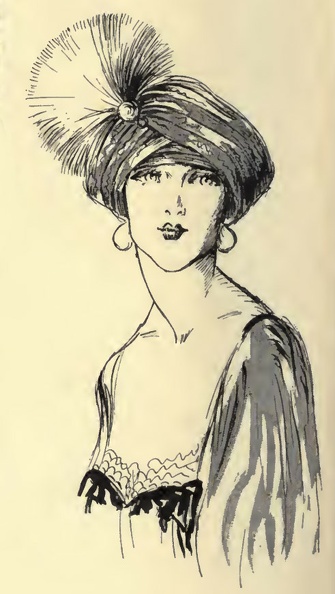 Lady in hat for evening wear 2