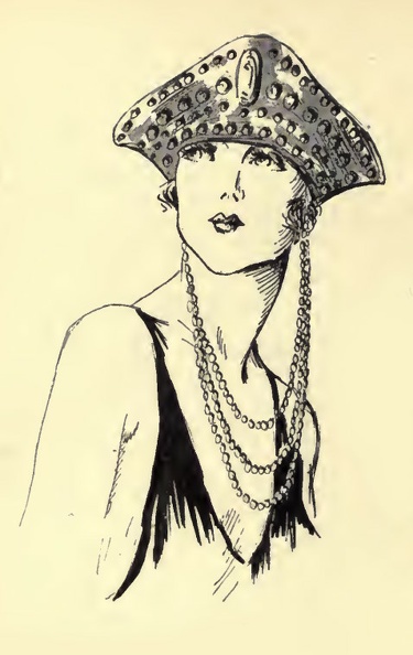 Lady in hat for evening wear